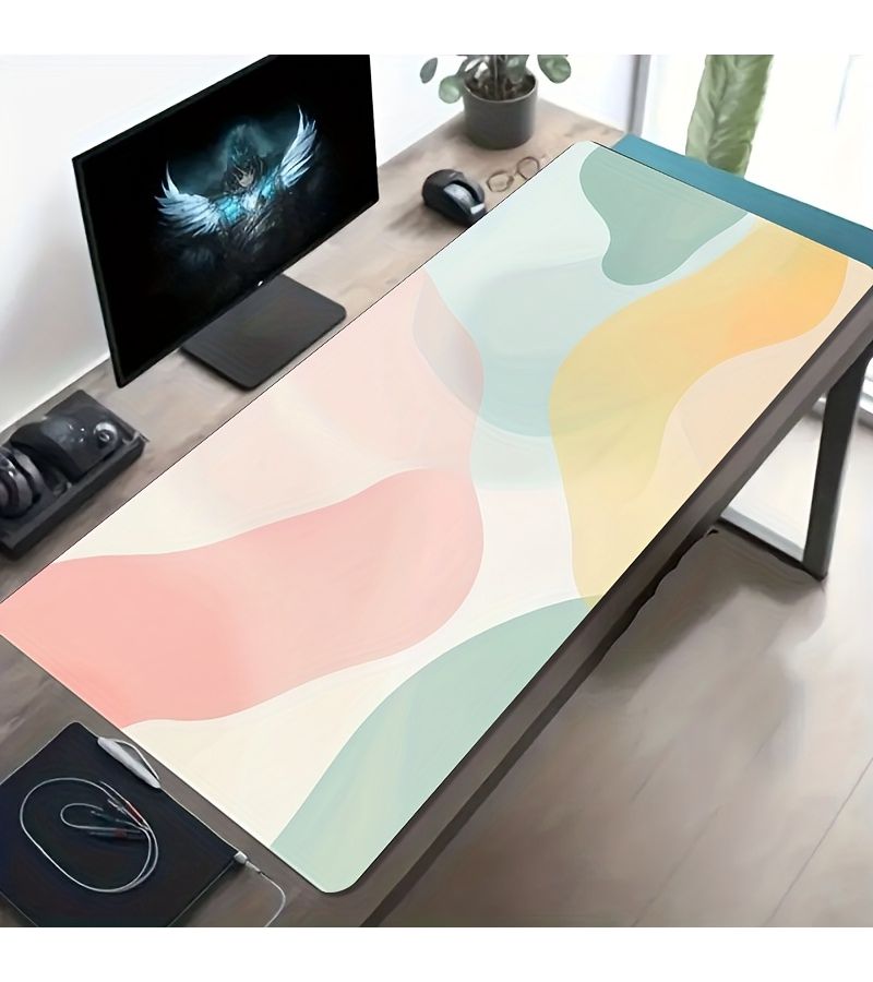 Large Gaming Mouse Pad Pink and Blue Gradual Color Change Oversized 30x60cm Non Slip Rubber Base Washable Surface Desk Pad for Computer Office Gaming - Image 1