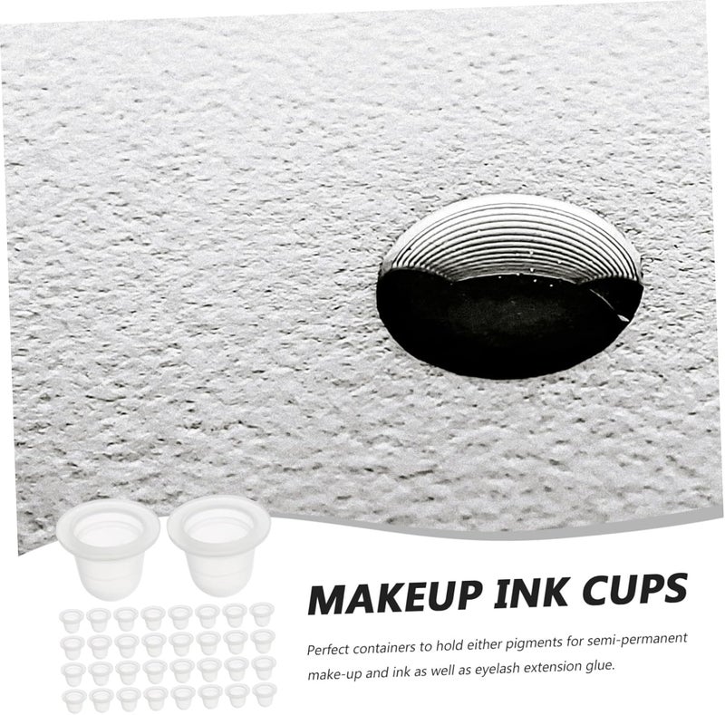 FRCOLOR 200pcs Silicone Ink Cups Large U Shaped Pigment Holders Clear Tattoo Ink Kit for Professional Artists and Amateurs Reusable and Disposable - Image 5