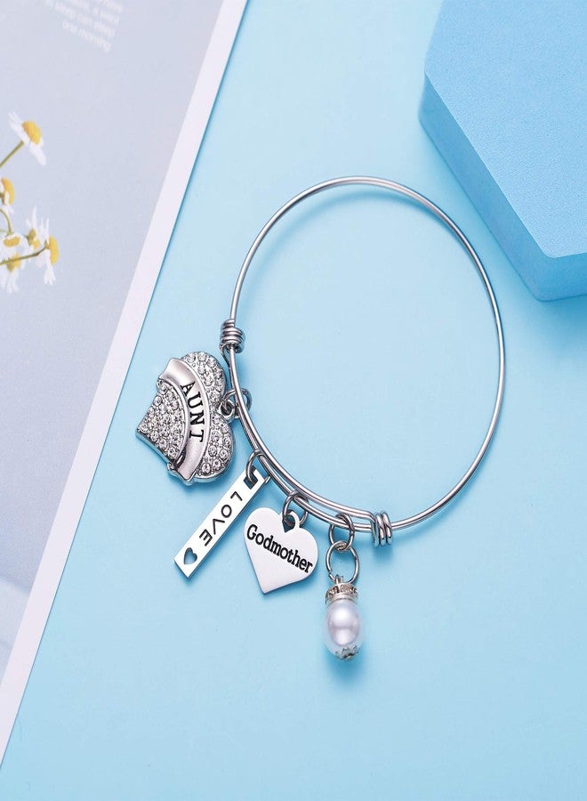 LParkin Godmother Gift Bangle Bracelets Godmothers Proposal Gifts From Godchild God-mother Present From Goddaughter Godson Baptism Meaningful Bracelet For Women - Image 3