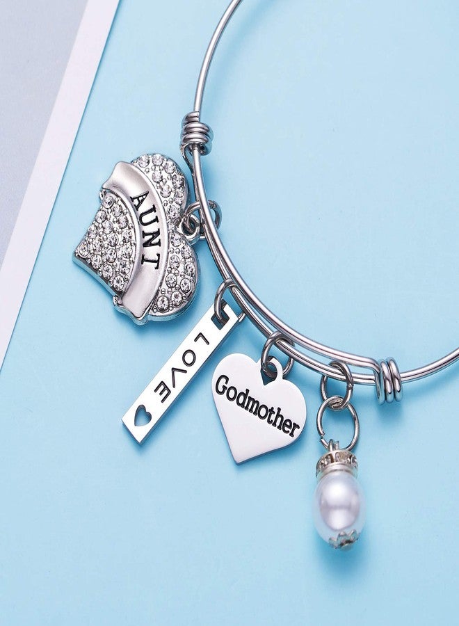 LParkin Godmother Gift Bangle Bracelets Godmothers Proposal Gifts From Godchild God-mother Present From Goddaughter Godson Baptism Meaningful Bracelet For Women - Image 4