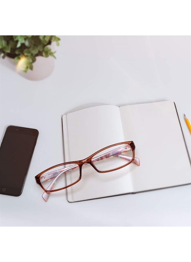 Kerecsen - Reading Glasses 5 Pairs Fashion Ladies Readers Spring Hinge with Pattern Print Eyeglasses for Women (5 Pack Brown, 1.5) - Image 1