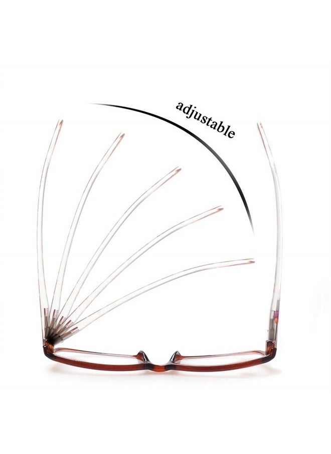 Kerecsen - Reading Glasses 5 Pairs Fashion Ladies Readers Spring Hinge with Pattern Print Eyeglasses for Women (5 Pack Brown, 1.5) - Image 1
