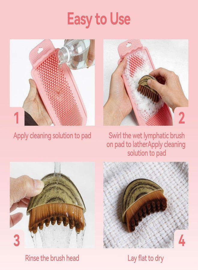 Pinseln Silicone Cleaning Mat for Lymphatic Brush, Foldable Silicone Pad with Multi-Texture, Makeup Brush Cleaner Mats, Cosmetic Cleaning Pads Deep Cleans & Protects Brushes, Portable for Travel Home Use - Image 4