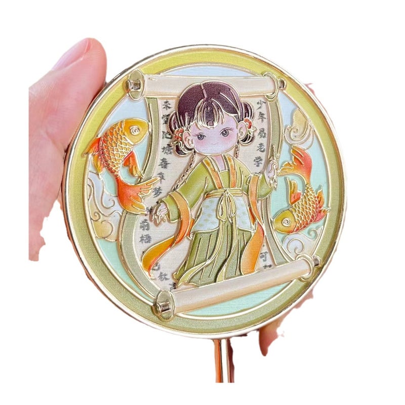 Factory Girl'S Antique Mirror Handheld Tourist Attraction Portable Compact Chinese Style Creative Metal Souvenir - Image 5
