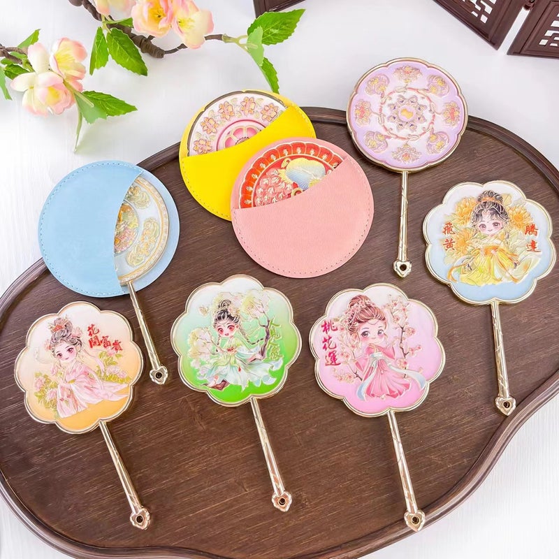Factory Girl'S Antique Mirror Handheld Tourist Attraction Portable Compact Chinese Style Creative Metal Souvenir - Image 1