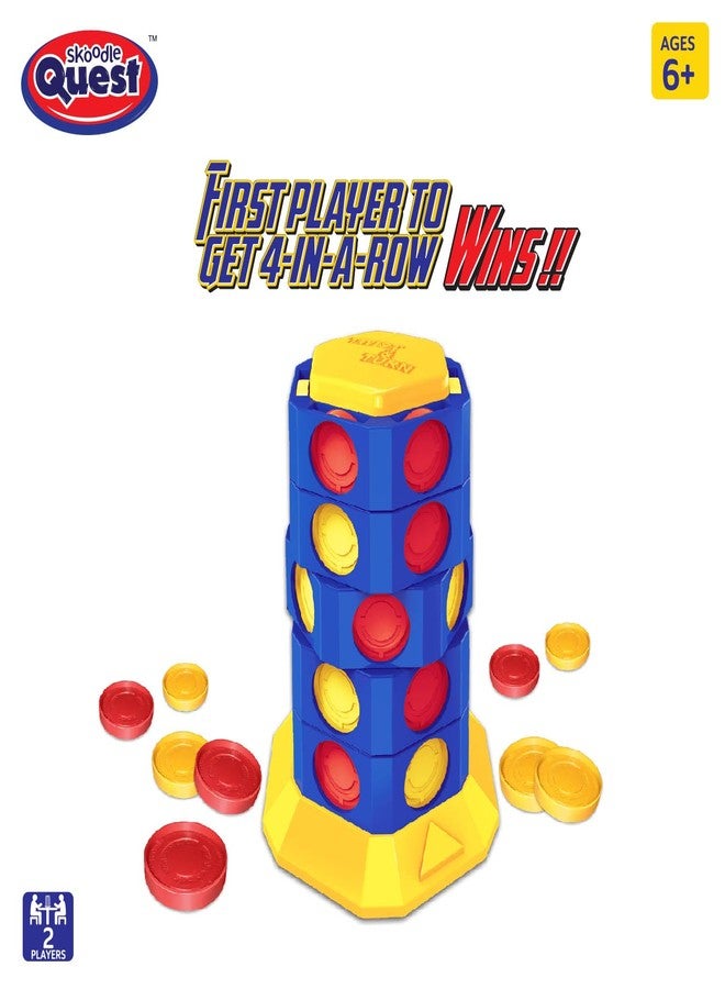 Skoodle Quest Bridge 4 Twist & Turn Tower Board Game Strike 4 Stacking Game for Kids & Adults Drop Connect & Match Puzzle 2 Player Toys for Kids Fun Family Game Age 6+ - Image 5