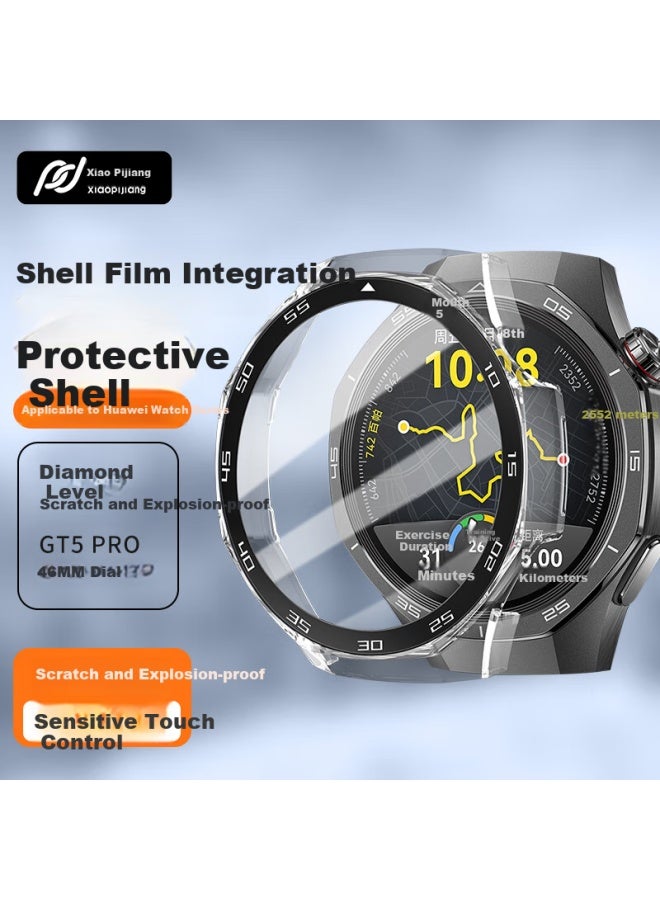 Tinker Xiao Pi Jiang Suitable For Huawei Watch Gt5 Pro Protective Case Tempered Film High Definition Touch-sensitive Watch Gt5 Pro Protective Film Case Integrated Men's Watch Case 46mm Dial - Image 1