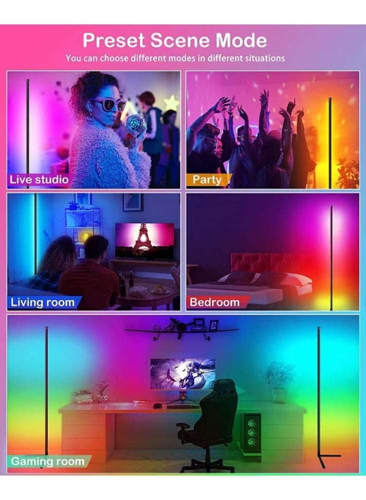 دريمزون HOME مصباح أرضي زاوية RGB سطوع قابل للتعديل بدون جهاز تحكم عن بعد ، مصباح أرضي متغير اللون LED على الطراز الاسكندنافي ، ضوء لديكور غرفة المعيشة ، للحفلات - Image 2
