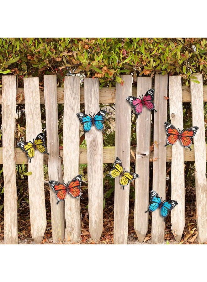 LSFFM Butterfly Wall Outdoor Decor, 4 Pack 6.5in Butterflies Wall Sculpture Hanging Decorations for Outdoor Fences Patio Yard Fence Garden Decorations - Image 5