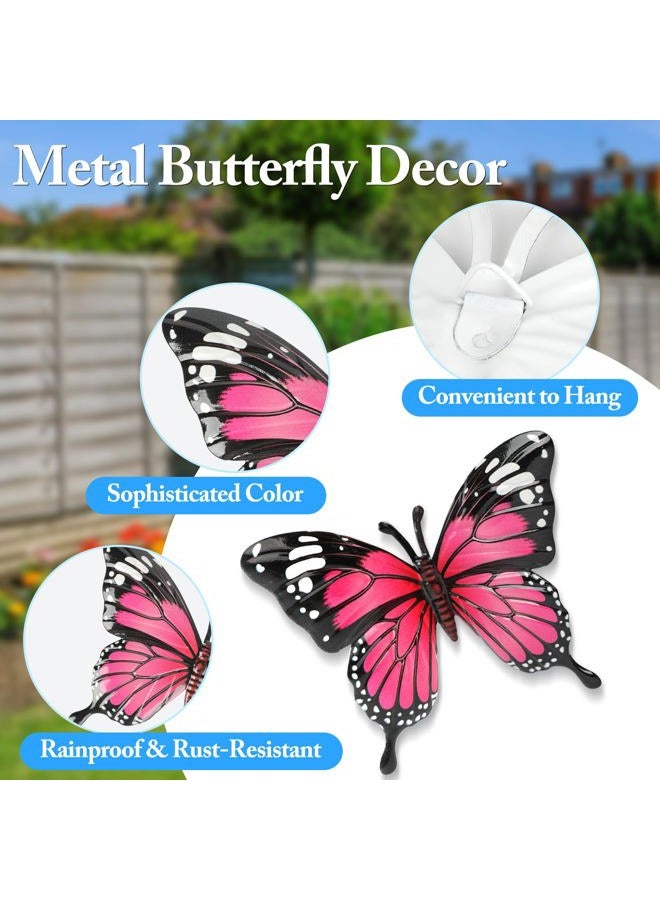 LSFFM Butterfly Wall Outdoor Decor, 4 Pack 6.5in Butterflies Wall Sculpture Hanging Decorations for Outdoor Fences Patio Yard Fence Garden Decorations - Image 3