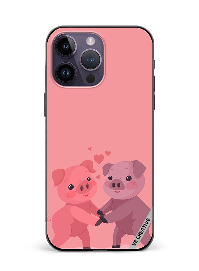 VR CREATIVE Protective Case Cover For Apple iPhone 16 Pro Love Pig Design Multicolour - Image 1