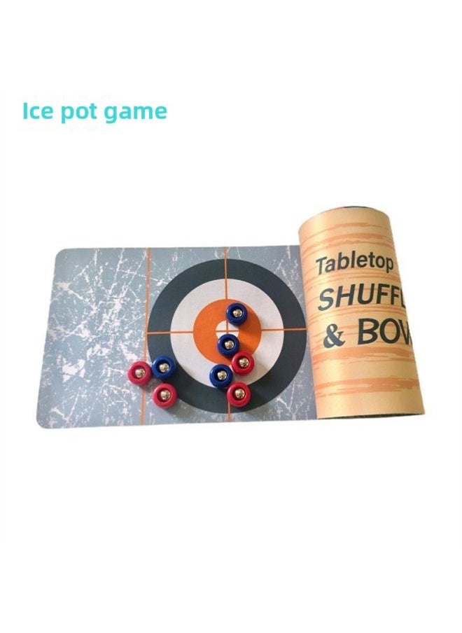 Generic - Internet Celebrity Desktop Chat Decompression Artifact Roll Curling Bowling Shuffleboard Three-in-one Toy Interactive Game Suit-Color:Roll Bowling Set (contains 6 Bowling Balls) Track Non-woven Material-Diameter:Standard - Image 1