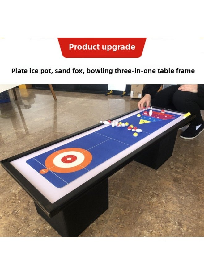Generic - Internet Celebrity Desktop Chat Decompression Artifact Roll Curling Bowling Shuffleboard Three-in-one Toy Interactive Game Suit-Color:Roll Bowling Set (contains 6 Bowling Balls) Track Non-woven Material-Diameter:Standard - Image 1