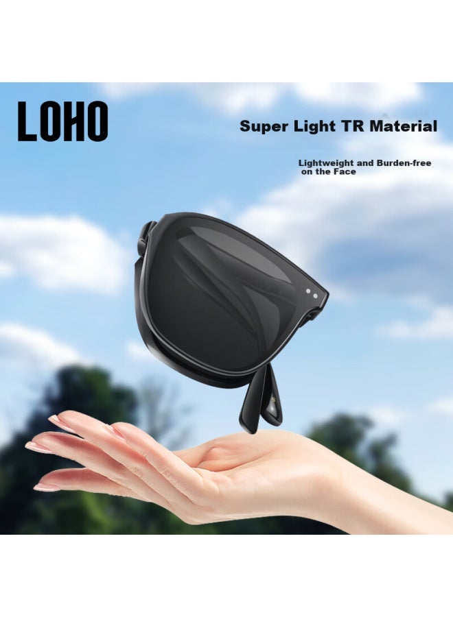 Loho Folding Sungl For Men, Polarized Sungl, Ultra-light, For Driving And Cycling, Protective Eyewear, Square Frame Gl, Uv Protection, Anti-glare, Gift - Image 2