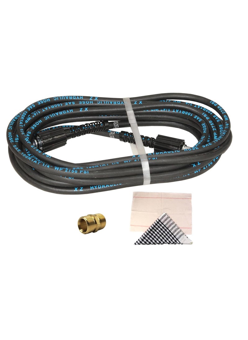 Digital Craft Digital Craft Hydraulic Pressure Washer Hose Pipe 2750PSI M2215 14mm High Pressure Washer Hose Spray Water Hydraulic Pressure Washer Pipe 8MTRDusting Cloth Floor MopPipe Joint Connector M22 