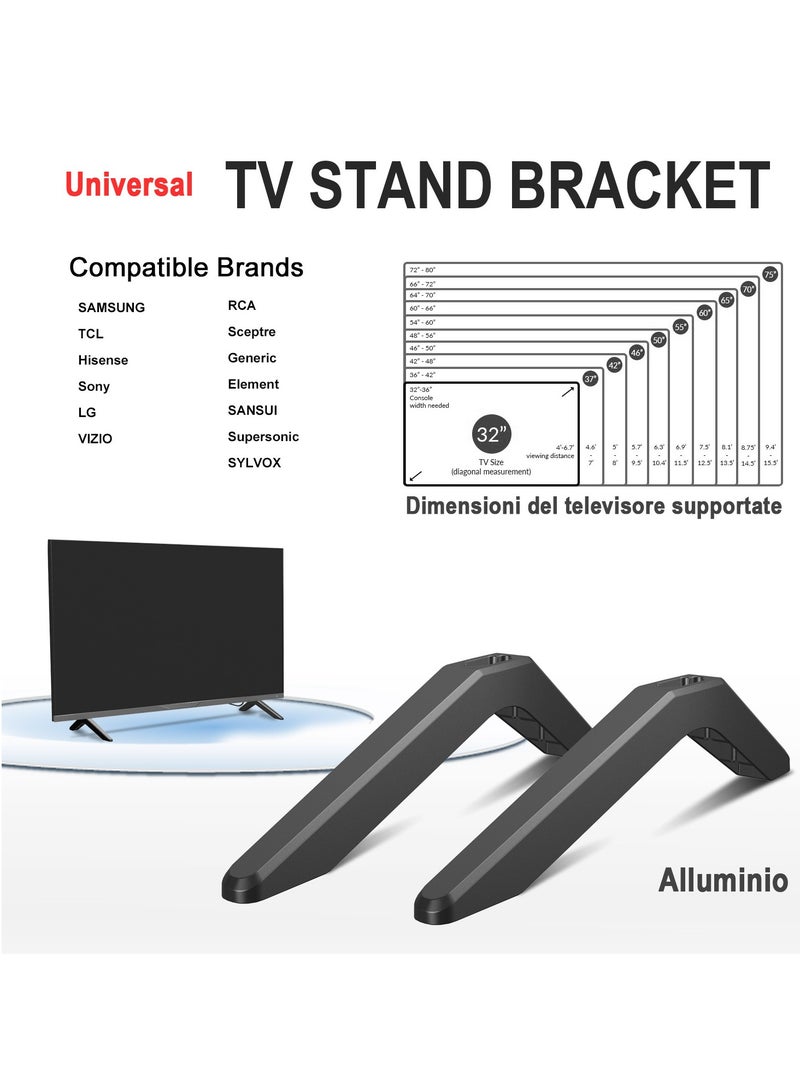 Desktop universal TV Base Black Stand(Only applicable to TVs with mounting holes at the back of the TV)  - Image 2