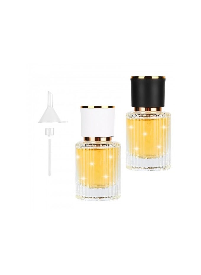 2 Pieces Perfume Atomizers, Glass Travel Spray Bottles, 30ml Refillable Perfume Bottle, Empty Perfume Spray Container with Dropper for Women or Girls - Image 1