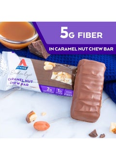 Atkins Endulge Caramel Nut Chew Bar, Dessert Favorite, 1g Sugar, Good Source of Fiber, 5 Count  - Image 4