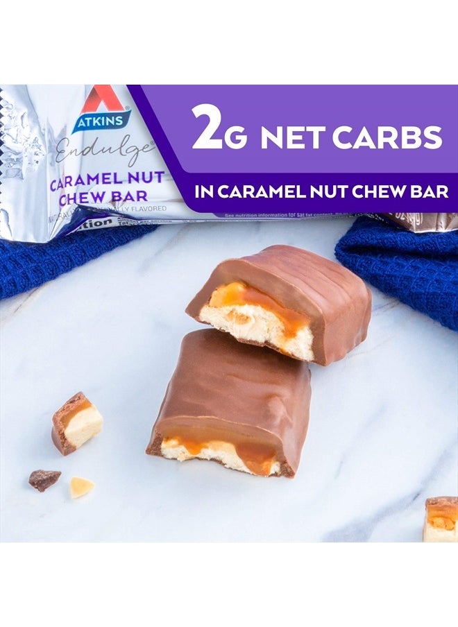 Atkins - Endulge Caramel Nut Chew Bar, Dessert Favorite, 1g Sugar, Good Source of Fiber, 5 Count - Image 1