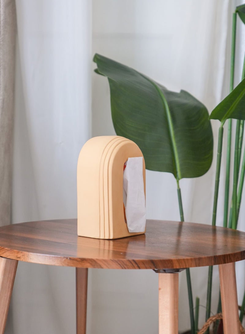 CALDA Handcrafted Arched Tissue Box Cover - Modern Minimalist Arched Design - Terra Cotta Matte Finish Decorative Tissue Holder - Unique Home & Office Decor - CALDA Home Decor - Image 5
