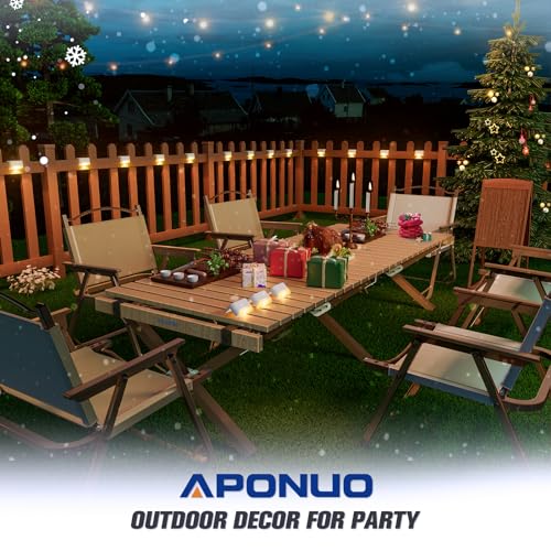 APONUO Solar Deck Lights 16 Pcs, Solar Step Lights Outdoor Waterproof Led Fence Light for Patio, Stairs, Garden Pathway (Warm White) - Image 5