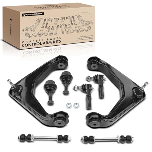 A-Premium Set of 8, Front Upper Control Arm, Sway Bar Link, Lower Ball Joint, Outer Tie Rod End, Compatible with Chevy & GMC & Hummer - 2001-2010 -Silverado Avalanche Suburban Sierra Yukon XL 2500 H2 - Image 1