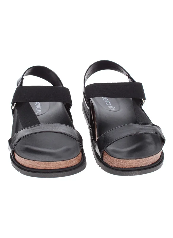 بيرا ريو Beira Rio Ladies Flat Sandals Black | Made In Brazil