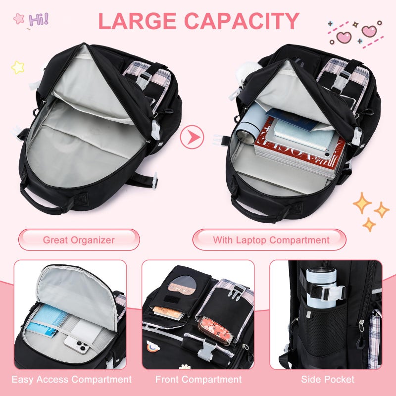 ZUBOND Kids Backpack for Girls and Boys, Cute School Backpack with Lunch Bag & Pen Case, Bookbag Set for Girls Children Teens for Elementary Middle High School Student Ages 3-15 - Image 3