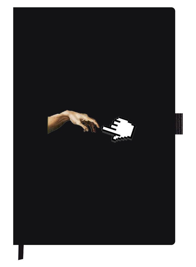 Theodor Designer A5 Thick Black Hardcover Notebook Hand Mouse Pointer - Image 1