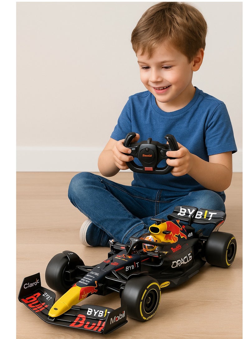 فنفي FUNFY سيارة الفورمولا 1 ريد بول RB18 | مقياس 1:12 | مجموعة سباقات F1 | تحكم عن بعد 2.4GHz | سيارة ABS عالية السرعة للأطفال والكبار - Image 3