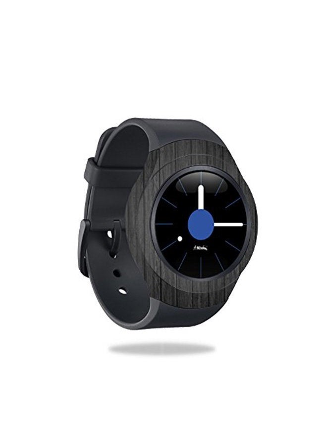 MIGHTY SKINS Skin Compatible With Samsung Gear S2 Smart Watch cover wrap sticker Black Wood - Image 1
