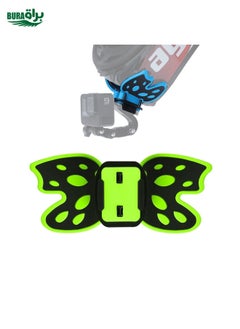 BURAQ Butterfly Helmet Mount Adapter for GoPro, Insta360, DJI and Other Action Cameras(Fluorescent Green)  - Image 1