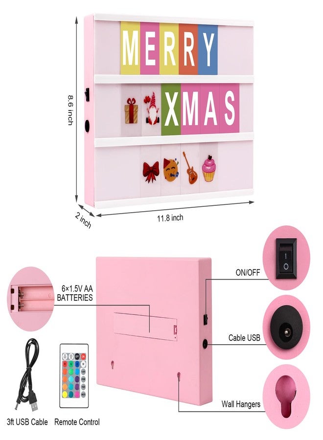 LightStone Cinema Light Box - A4 Size 16 Color Changing Light Up Message Board with 400 Letters Symbols for 8 9 10 Years Old Girl Birthday Gifts, Festival, Chrismas, Wedding, Party etc. (Pink Box) - Image 2