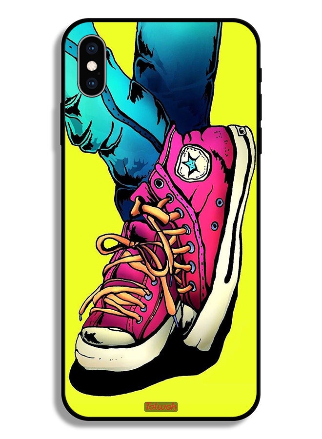Tolwak Apple iPhone XS Max Protective Case Canva Shoes Art - Image 2