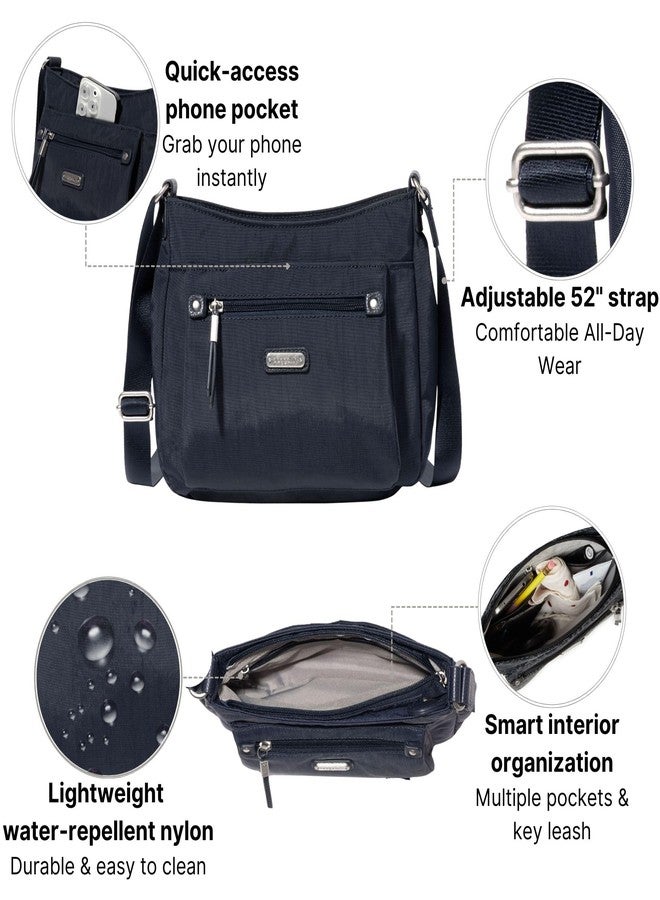 Baggallini Uptown Bagg with RFID Phone Wristlet - Crossbody Bag for Women Travel Purse - Lightweight Water-Resistant - Image 2
