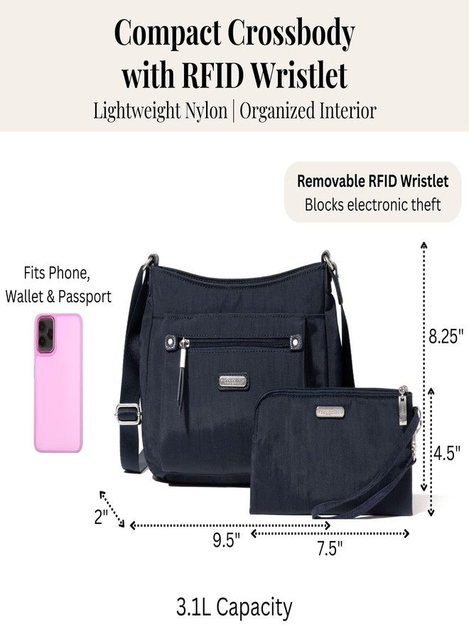 Baggallini Uptown Bagg with RFID Phone Wristlet - Crossbody Bag for Women Travel Purse - Lightweight Water-Resistant - Image 3