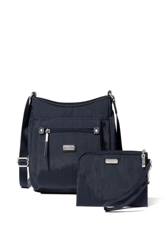 Baggallini Uptown Bagg with RFID Phone Wristlet - Crossbody Bag for Women Travel Purse - Lightweight Water-Resistant - Image 1