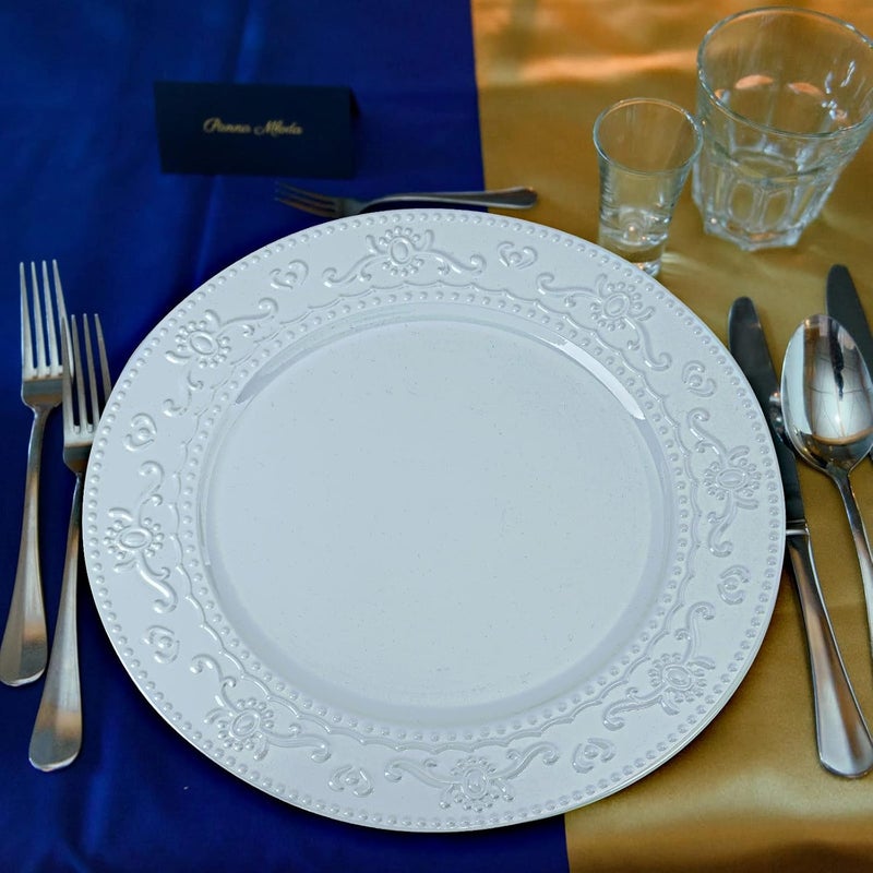 Brightalk 13Inch Charger Plates 6Pcs Dinner Plate Chargers Round Server Ware Compatible with Ceramicchina tableware Blue - Image 3