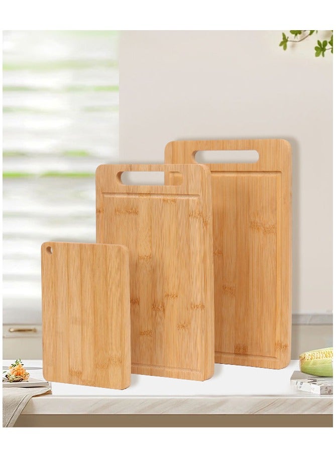 3-PieceBamboo Cutting Board Bamboo Wooden Chopping Board for Kitchen, Meat, Vegetables 20/30.5/34cm Brown - Image 1