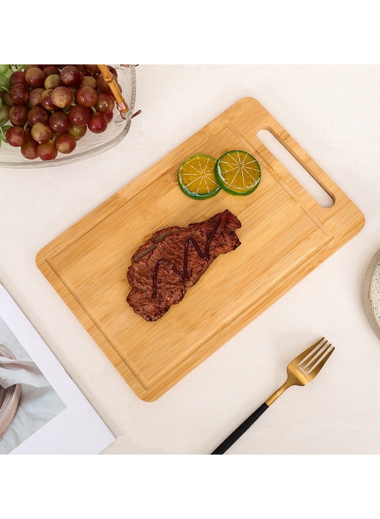 3-PieceBamboo Cutting Board Bamboo Wooden Chopping Board for Kitchen, Meat, Vegetables 20/30.5/34cm Brown - Image 2