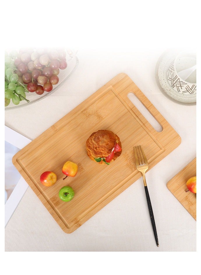 3-PieceBamboo Cutting Board Bamboo Wooden Chopping Board for Kitchen, Meat, Vegetables 20/30.5/34cm Brown - Image 3