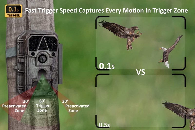 Meidase Trail Camera, 2K 48MP, Clear 100ft Night Vision Motion Activated, Hunting Game Camera with Fast 0.1s Trigger Speed, IP66 Waterproof - Image 5