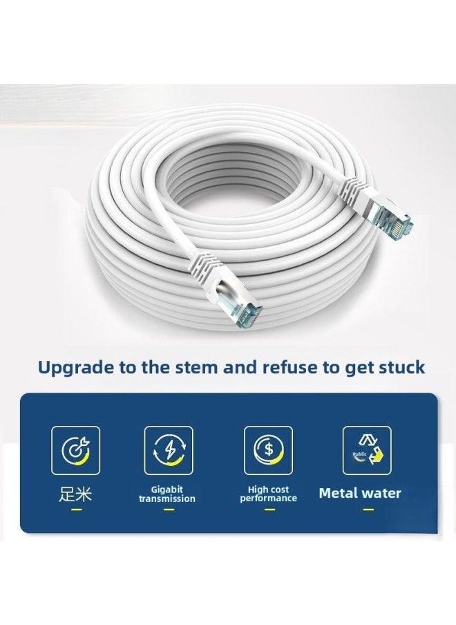 Network Cable Gigabit Household Class 6 Line Broadband Line Computer Connection Network Lengthened By 10 Meters Shielded Outdoor Waterproof 100 Megabytes-Color:Gray [e-sports Play Model] Gigabit High-speed No Lag-Line Length:10m  - Image 2