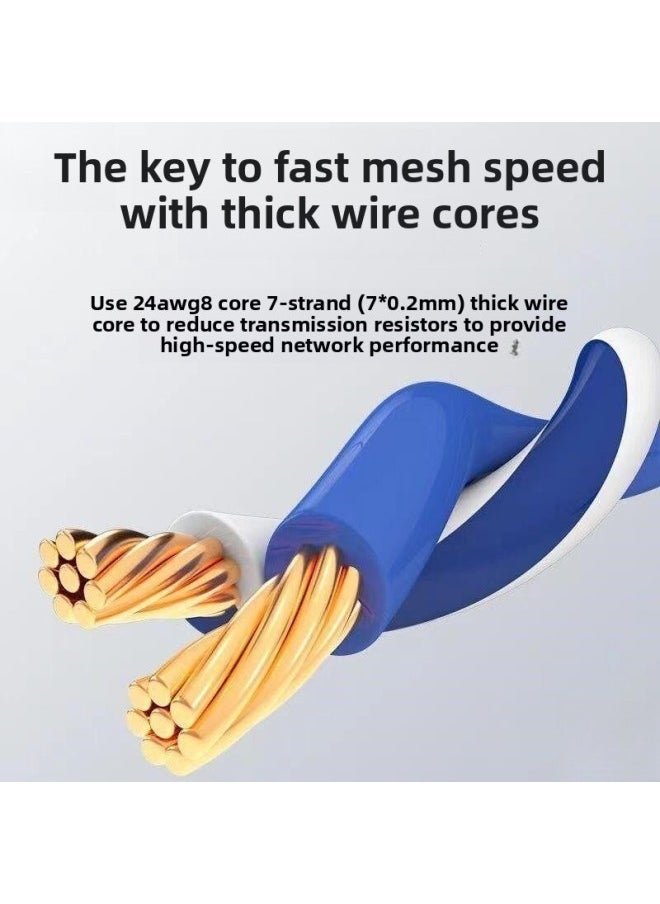 Network Cable Gigabit Household Class 6 Line Broadband Line Computer Connection Network Lengthened By 10 Meters Shielded Outdoor Waterproof 100 Megabytes-Color:Gray [e-sports Play Model] Gigabit High-speed No Lag-Line Length:10m  - Image 3