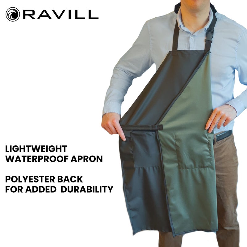 Ravill Waterproof Aprons For Men and Women - 2 Pockets - 35"" Multi Purpose Work Aprons for Dishwashing  Dog Grooming  Cleaning - Heavy Duty Plastic Dishwasher Apron - Perfect Water Resistant Kitchen Apron - Image 2