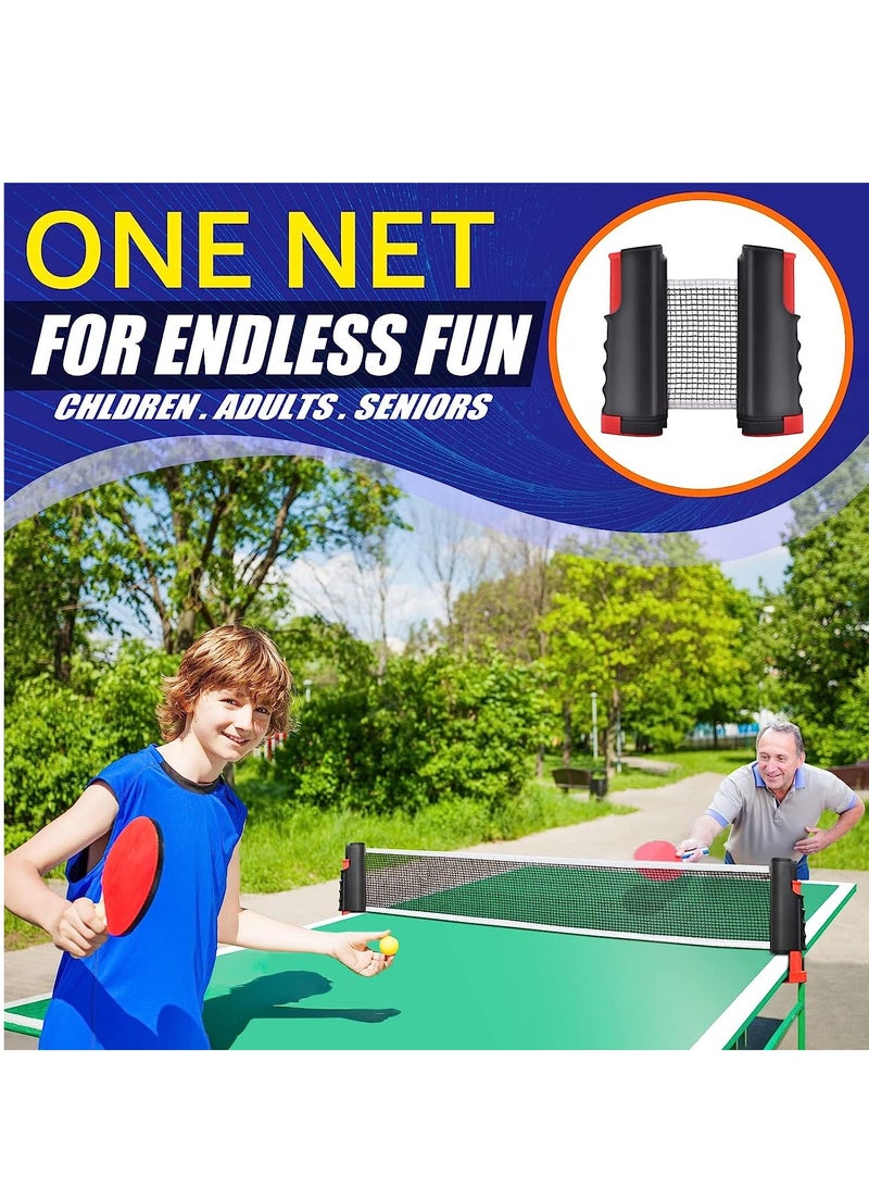 Excefore Ping Pong Net, Protable Retractable Table Tennis Net for Dining Table, Family Competition and Garden Games, Suitable for Tables Less Than 6 feet Long and Less Than 1.8 inches Thick - Image 2
