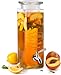 KooK Tall Square Glass Yorkshire Mason Jar Drink Dispenser with Stainless Steel Spigot and Glass Lid, 80 Once - Image 2
