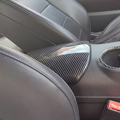AOKIO ABS Interior Center Console Armrest Storage Box Cover Trim for Ford Mustang Accessories 2015 2016 2017 2018 2019 2020 2021 2022 2023 2024 (Carbon Style) - Image 4