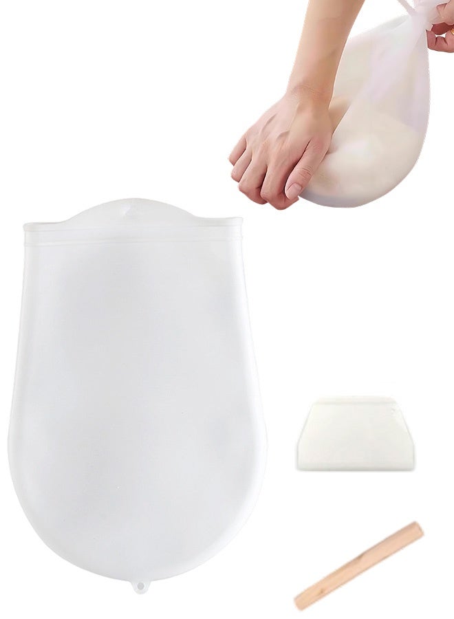 Food Grade Silicone Kneading Bag -Cutting Edge Knife and Rolling Pin, Reusable Kneading Dough Bag Flour Mixing Preservation Bag - Image 1