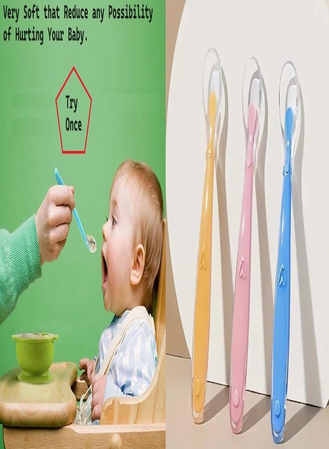 Ilsha® Cute Baby Soft Silicone Temperature Sensing Feeding Spoon Tableware Utensils for Children (Multi-Color) (1) - Image 3